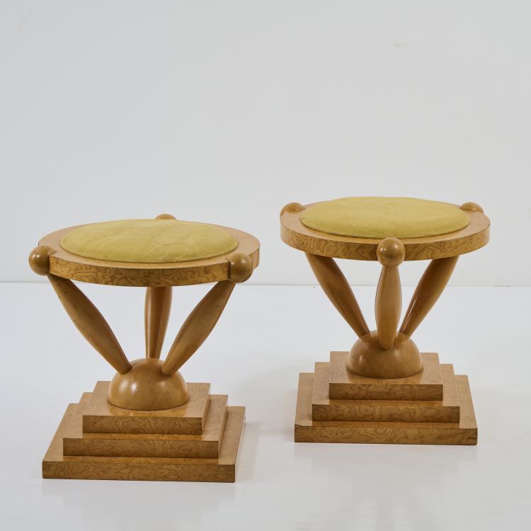 Hauptbild zu Objekt, Two 'Maddalena' stools, 1980s, Matteo Thun, Anthologie Quartett, Bad Essen (zugeschrieben/attr.), 174B 741