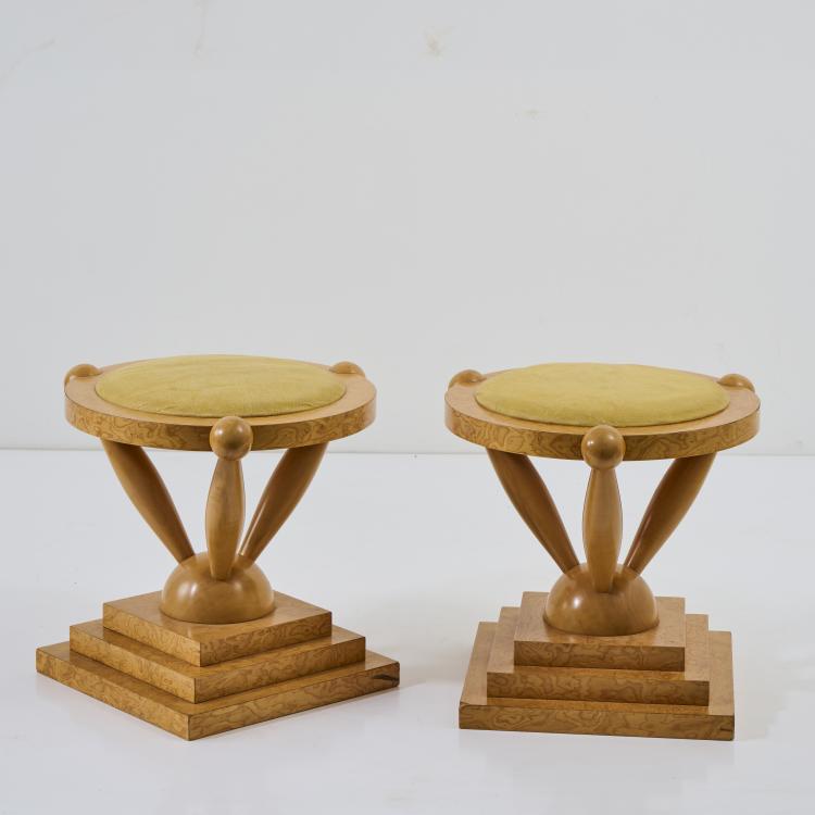 Bild 2 zu Objekt, Two 'Maddalena' stools, 1980s, Matteo Thun, Anthologie Quartett, Bad Essen (zugeschrieben/attr.), 174B 741