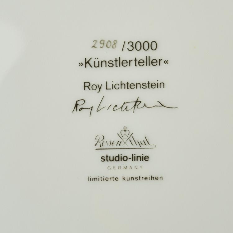 Bild 3 zu Objekt, Rosenthal K&uuml;nstler-Platzteller, 1990, Roy Lichtenstein, Rosenthal, Selb, 175D 811