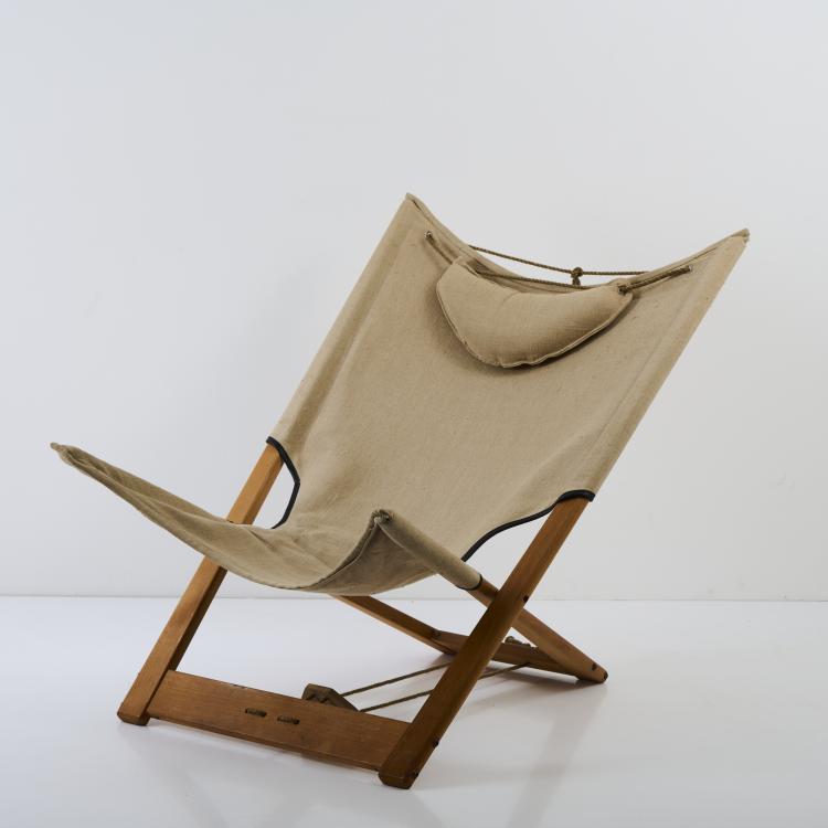 Hauptbild zu Objekt, Safari folding chair, c. 1960, Hyllinge, Denmark, 174B 631