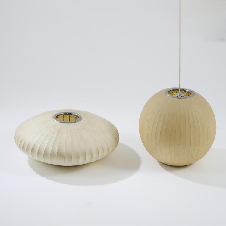 Hauptbild zu Objekt, 'Bubble' ceiling light with replacement shade, 1952 (design), George Nelson, Miller Clock Co., Howard, Zeeland, 175B 200