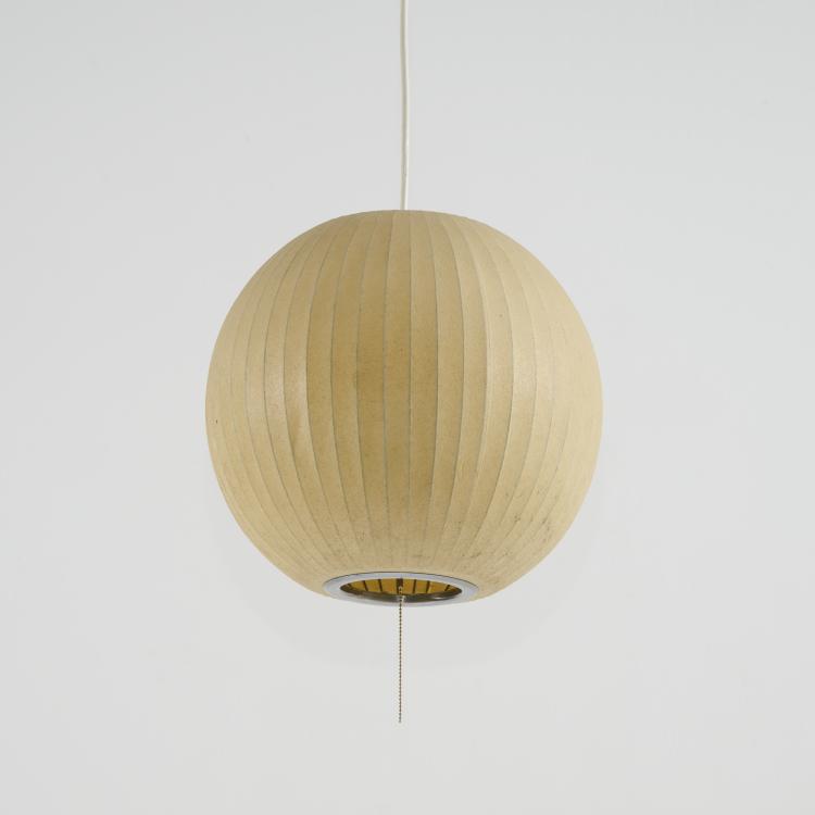 Bild 1 zu Objekt, 'Bubble' ceiling light with replacement shade, 1952 (design), George Nelson, Miller Clock Co., Howard, Zeeland, 175B 200
