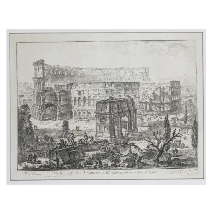 Hauptbild zu Objekt, 'Veduta dell'Arco di Costantino...' (1760) and 'Veduta del Ponte Lugano su l'Anione...', (1763) (printed later), Giovanni Battista Piranesi, 175D 660