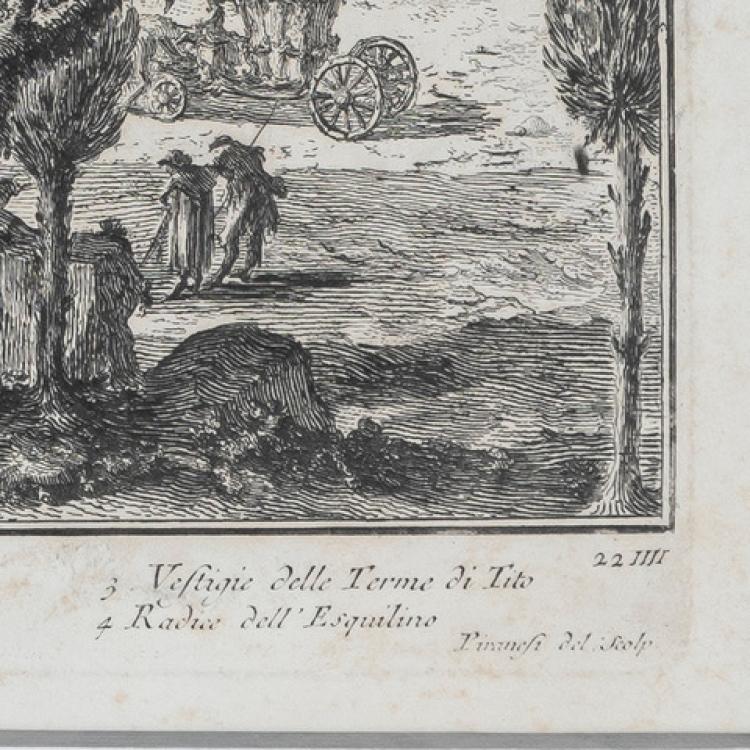 Bild 3 zu Objekt, 'Veduta dell'Arco di Costantino...' (1760) and 'Veduta del Ponte Lugano su l'Anione...', (1763) (printed later), Giovanni Battista Piranesi, 175D 660