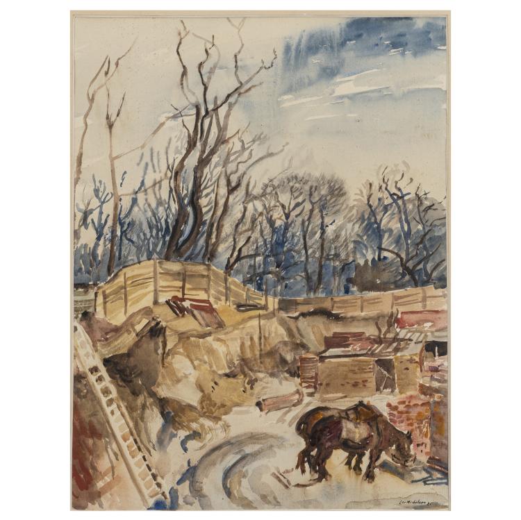 Hauptbild zu Objekt, View of a brickyard, 1925, Leo Michelson, 175D 683