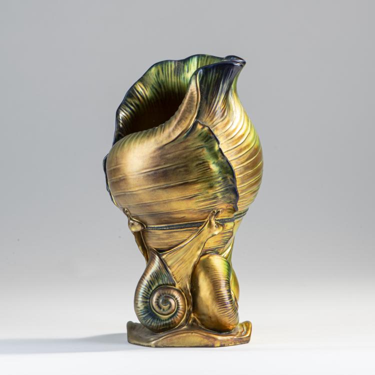 Bild 1 zu Objekt, Vase mit Schnecken, um 1902, Vilmos Zsolnay, Zsolnay, P&eacute;cs, 174A 404