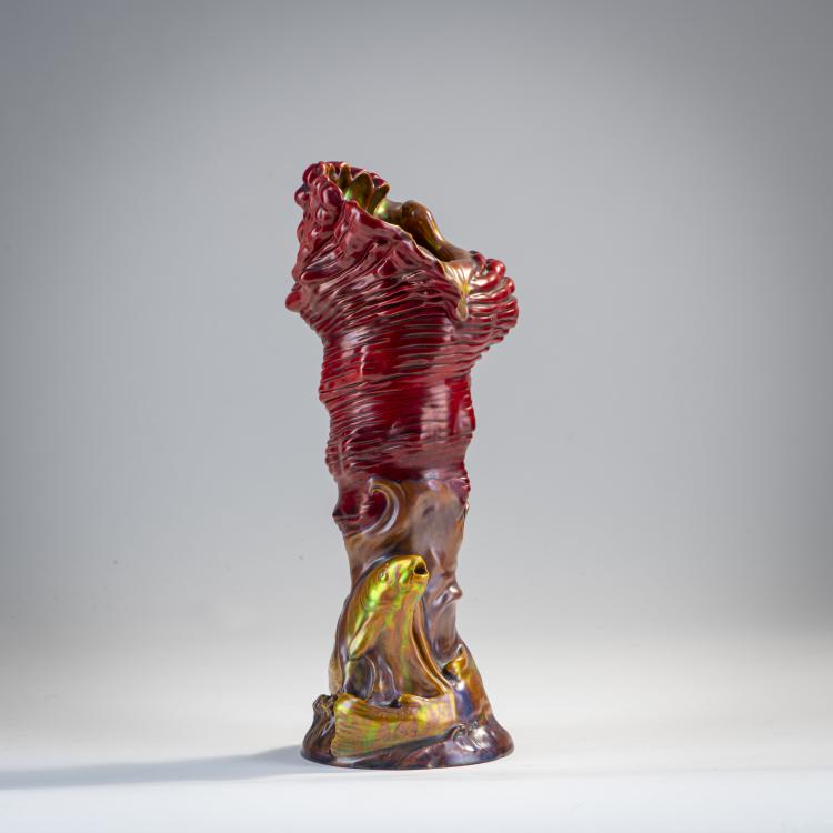 Hauptbild zu Objekt, Vase mit Fischen, um 1902, Vilmos Zsolnay, Zsolnay, P&eacute;cs, 174A 405