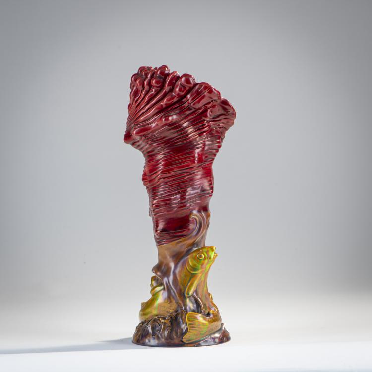 Bild 1 zu Objekt, Vase mit Fischen, um 1902, Vilmos Zsolnay, Zsolnay, P&eacute;cs, 174A 405