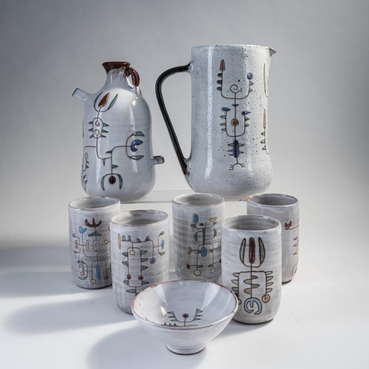 Hauptbild zu Objekt, Achtteiliges Getr&auml;nkeset, um 1950, Jean Rivier, Rivier, Jean, 175B 134