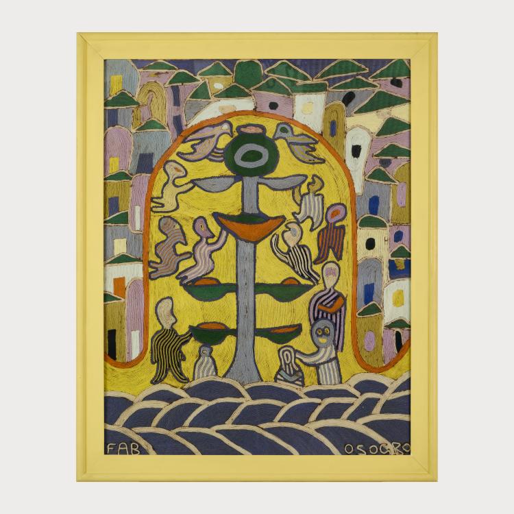 Bild 1 zu Objekt, 2 textile pictures, probably 1980s, Adebisi Fabunmi (FAB), 175D 706