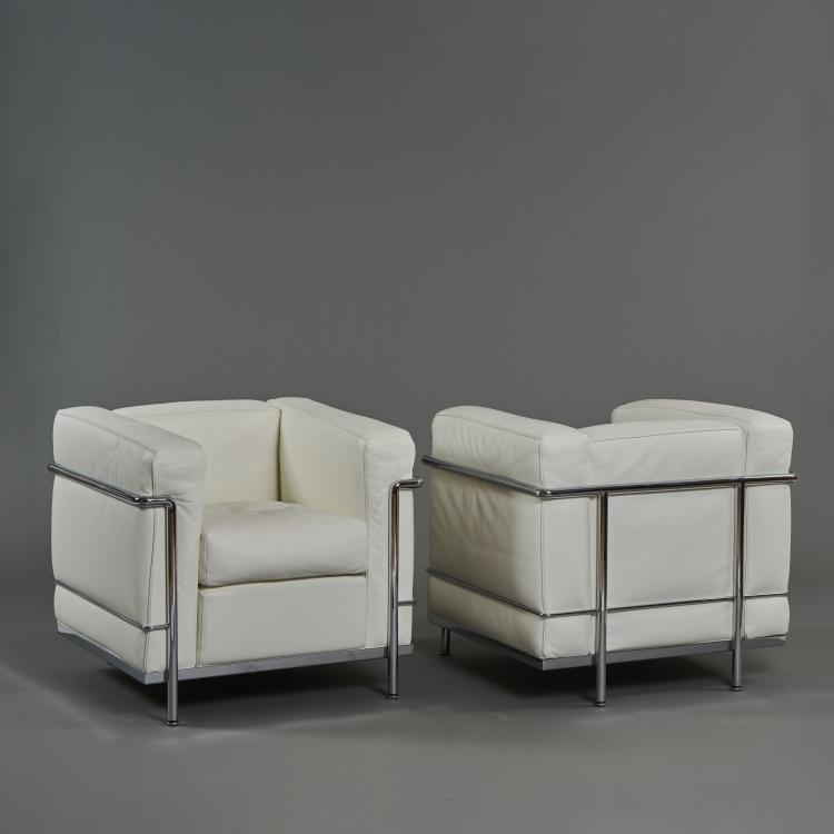 Bild 2 zu Objekt, 'LC 2' two armchairs, 1928 (design), Pierre Jeanneret,Charlotte Perriand,Le Corbusier Charles-&Eacute;douard Jeanneret-Gris, Cassina, Mailand / Milan, 175B 108