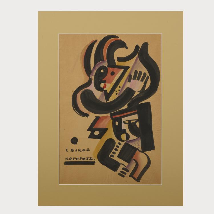 Bild 1 zu Objekt, 'Pendelm&auml;nnchen mit Musikkasten' und 'Kopfputz', around 1925, Camilla Birke, 175D 692