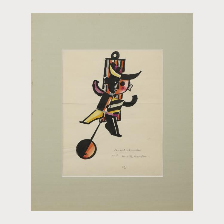 Bild 4 zu Objekt, 'Pendelm&auml;nnchen mit Musikkasten' und 'Kopfputz', around 1925, Camilla Birke, 175D 692