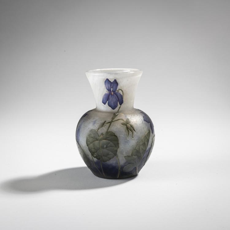 Hauptbild zu Objekt, Small vase 'Violettes', c. 1905, Daum Fr&egrave;res, Nancy, 176C 378