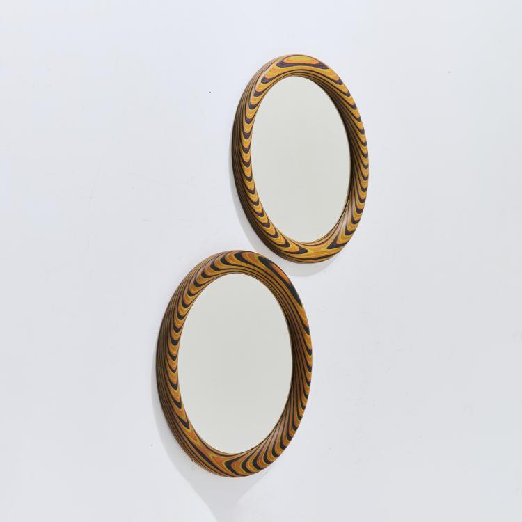 Hauptbild zu Objekt, Two wall mirrors, 1980s (design), Angelo Mangiarotti, Alpi, Modigliana, 175B 186