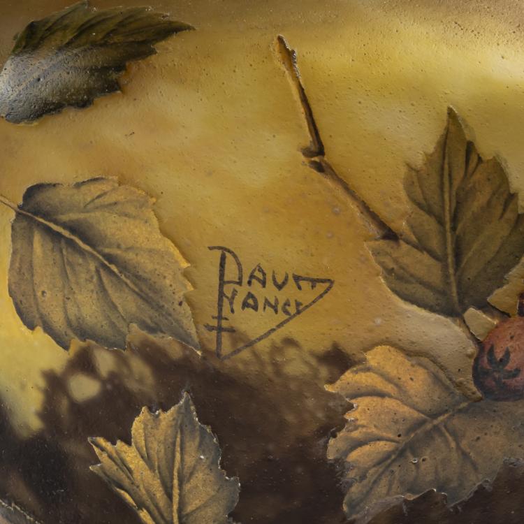 Bild 2 zu Objekt, Gro&szlig;e Fu&szlig;vase 'Pommes d'api', 1905-10, Daum Fr&egrave;res, Nancy, 176C 374