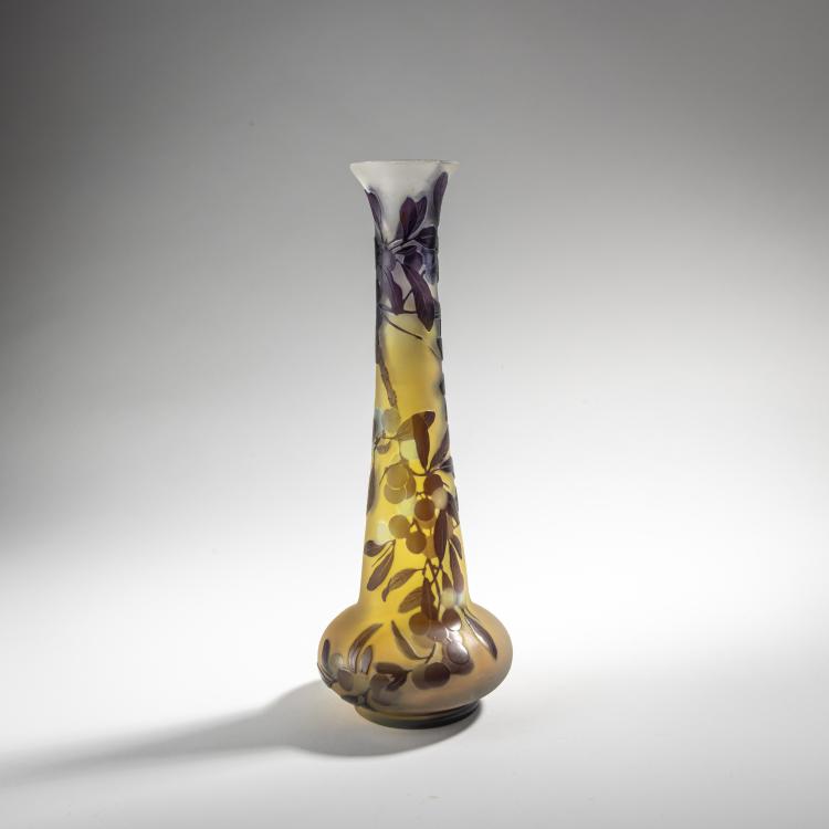 Hauptbild zu Objekt, Enghalsvase 'Prunelles', 1920-36, Gall&eacute;, Nancy, 176C 422