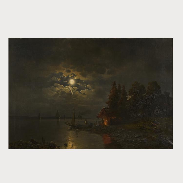 Hauptbild zu Objekt, Fischer bei Nacht, um 1890, J M Sander (Johann Jungbluth), 175D 670