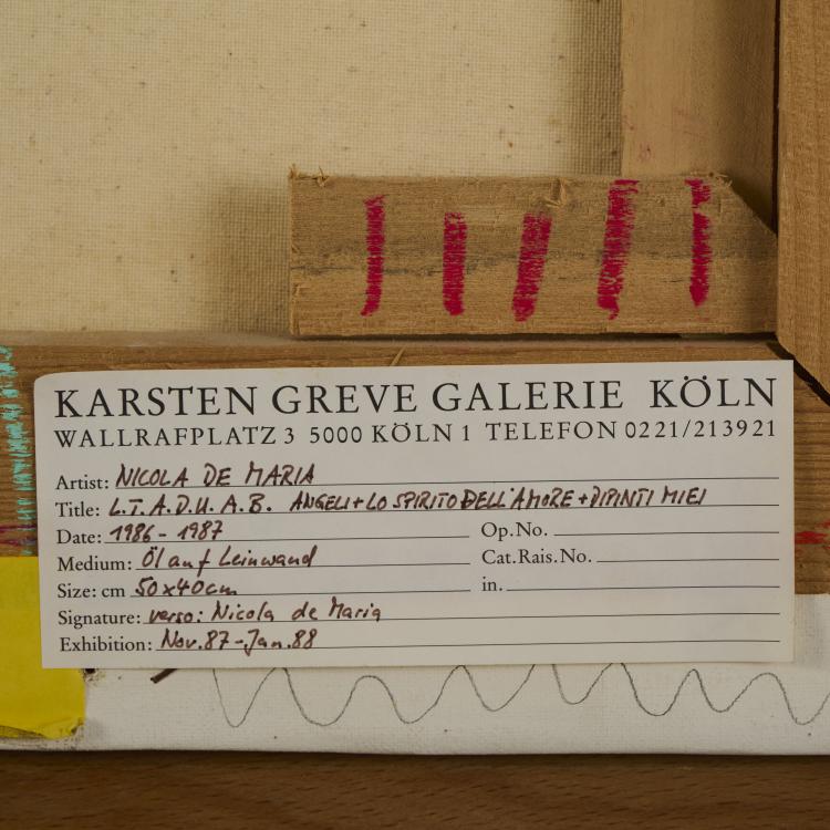 Bild 2 zu Objekt, 'L.T.A.D.U.A.B. ANGELI + LO SPIRITO DELL'AMORE + DIPINTI MIEI', 1986-87, Nicola De Maria, 175D 729