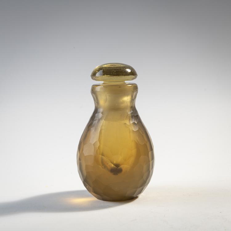 Hauptbild zu Objekt, 'Battuto' bottle with stopper, 1940-46, Carlo Scarpa, Venini & C., Murano, 175C 496
