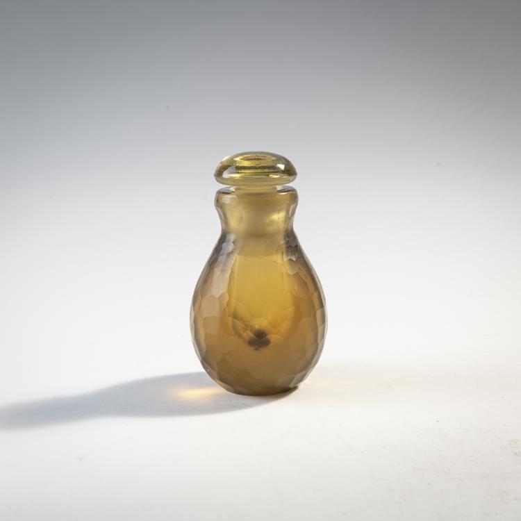 Bild 1 zu Objekt, 'Battuto' bottle with stopper, 1940-46, Carlo Scarpa, Venini & C., Murano, 175C 496