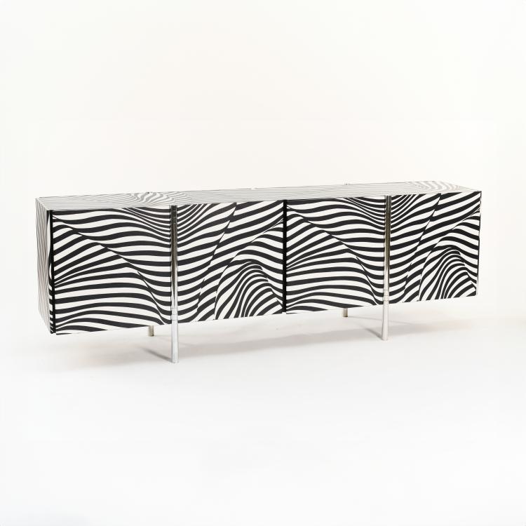 Hauptbild zu Objekt, 'Amor Stripe - Wogg 12 - Zebra' sideboard, 1988 (design), Trix Haussmann,Robert Haussmann, Wogg, Zumikon, Schweiz, 175B 396