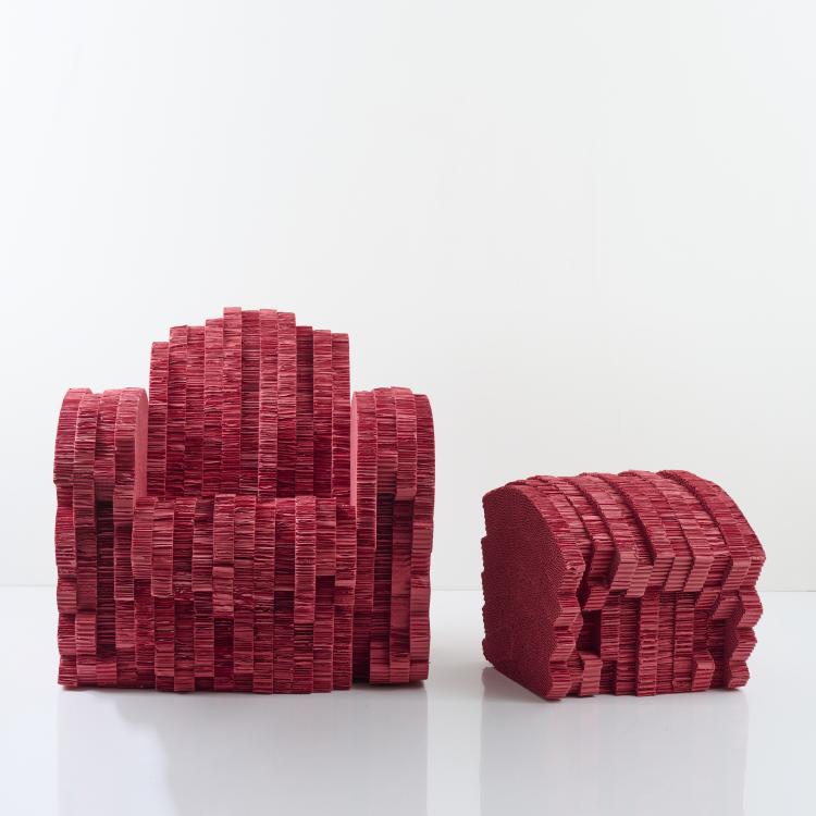 Bild 5 zu Objekt, 'Red Beaver' armchair with ottoman, 1980 / 2005 (design), Frank O. Gehry, Vitra, Birsfelden, 175B 351