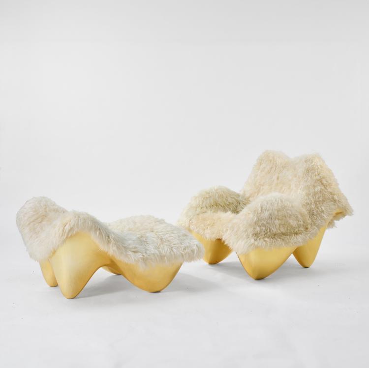 Hauptbild zu Objekt, 'The Duchess' armchair with ottoman, 2007 (design), Greg Lynn, Vitra, Birsfelden, 175B 433