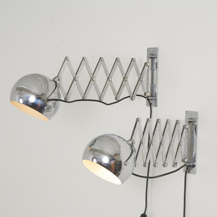 Hauptbild zu Objekt, Two 'Scissor' wall lights, 1968 (design), Doroth&eacute;e Becker,Ingo Maurer, Design M, Maurer, Ingo, M&uuml;nchen, 175B 245