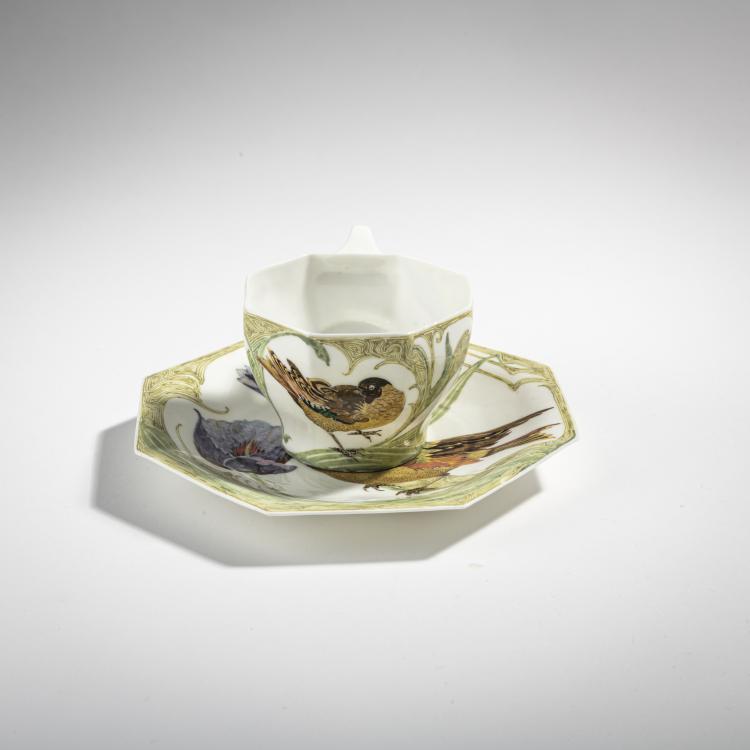 Bild 1 zu Objekt, Mokkatasse und Unterteller mit Vogel, 1908, Samuel Schellink, Rozenburg, Den Haag, 176C 770