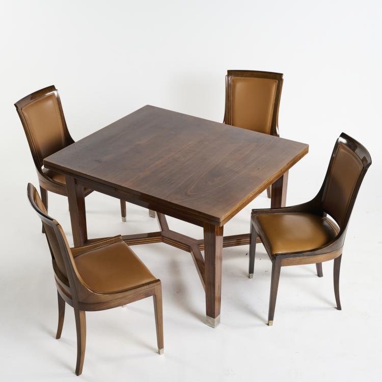 Hauptbild zu Objekt, Table  with four 'Gondola' chairs, c. 1905, Ungeth&uuml;m, August, Wien, 176C 576