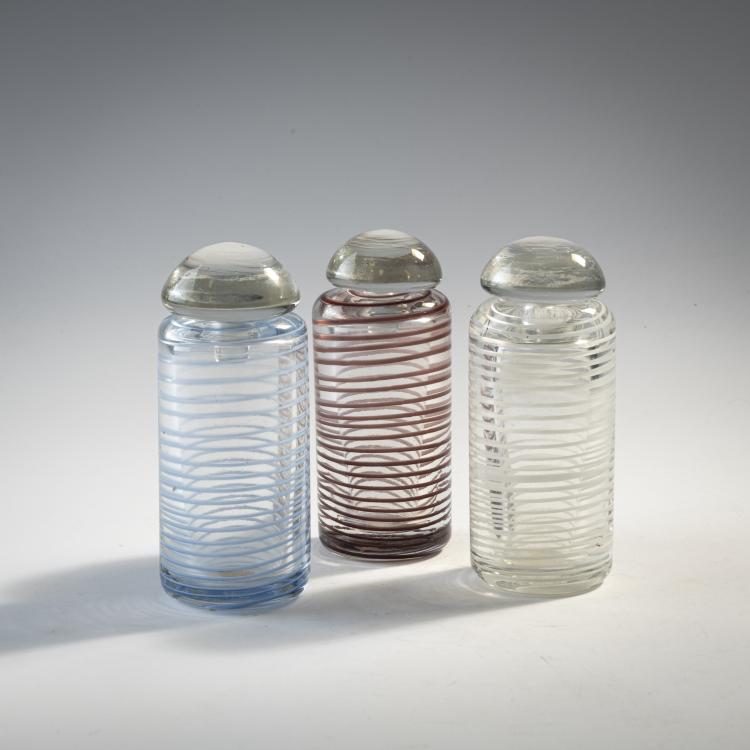 Hauptbild zu Objekt, Drei Flakons 'A fili', um 1950, Venini & C., Murano, 175C 538