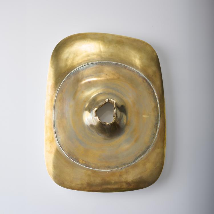 Hauptbild zu Objekt, 'Concetto Spaziale Cratere' gold, 1968, Lucio Fontana, Rosenthal, Selb, 175D 735