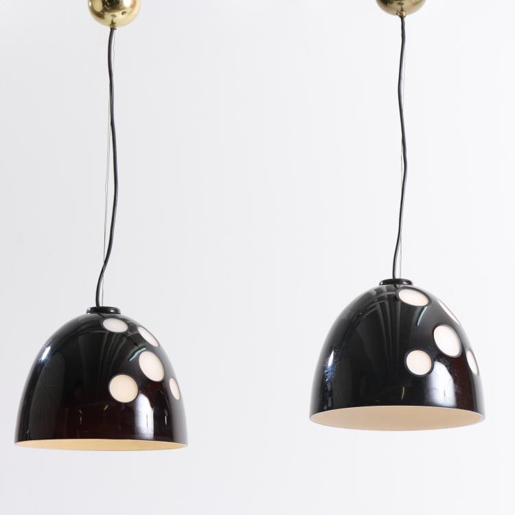 Hauptbild zu Objekt, Two pendant lights, c. 1970 (design), Carlo Nason (attributed), Mazzega, Murano, 175B 326