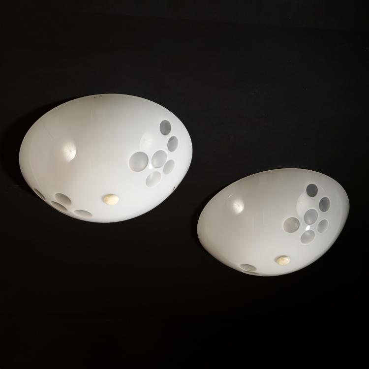 Hauptbild zu Objekt, Two ceiling lights, c. 1970 (design), Carlo Nason (attributed), Mazzega, Murano, 175B 330