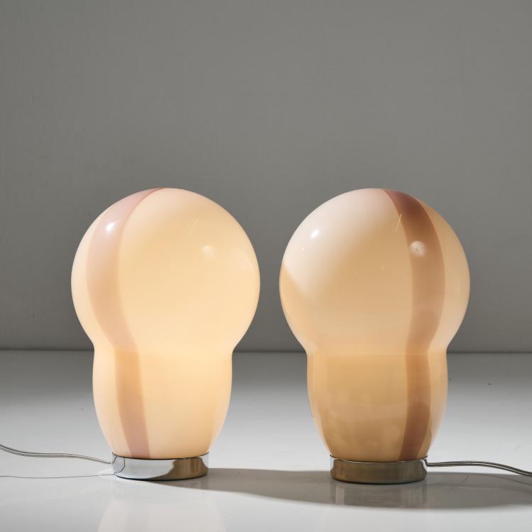 Hauptbild zu Objekt, Two 'Aero - Lumo' table lights, c. 1994 (design), Associati Sottsass, Venini & C., Murano, 175B 405