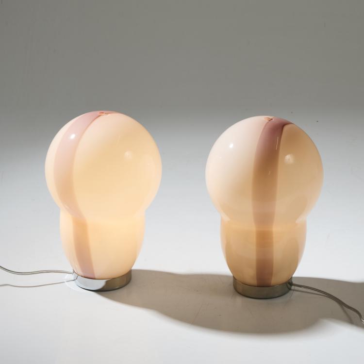 Bild 1 zu Objekt, Two 'Aero - Lumo' table lights, c. 1994 (design), Associati Sottsass, Venini & C., Murano, 175B 405