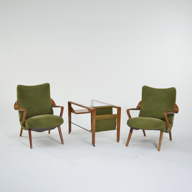 Bild 1 zu Objekt, Two armchairs and a side table, c. 1955 (design), Carlo De Carli, Italien, 175B 219