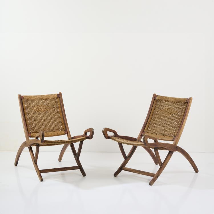 Hauptbild zu Objekt, Two 'Ninfea' folding chairs, 1958 (design), Gio Ponti, Reguitti, Fratelli, Agnosine, 175B 237
