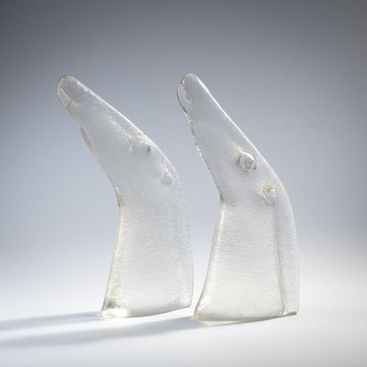 Hauptbild zu Objekt, Two horse heads, c. 1965, Antonio Da Ros, Cenedese, Gino, Murano, 175C 637