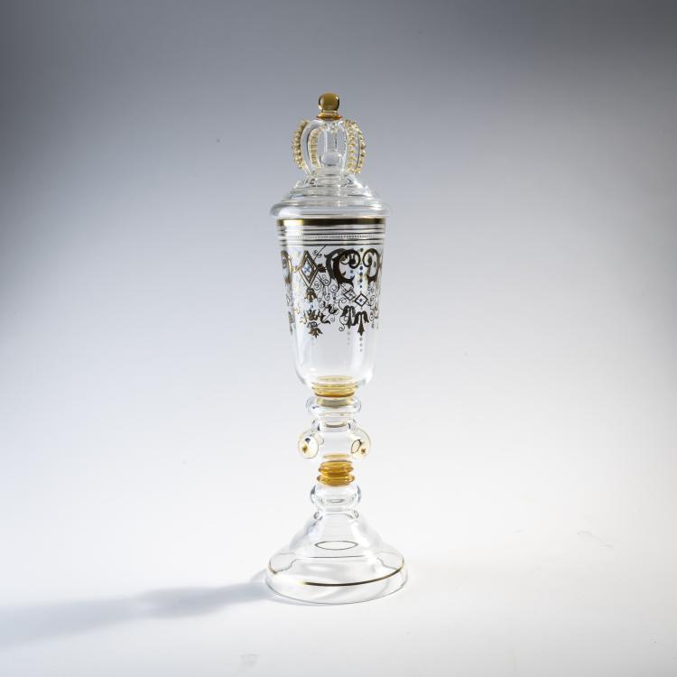 Bild 1 zu Objekt, Covered goblet, c. 1885, Theresienthaler Krystallglasfabrik, 176C 617