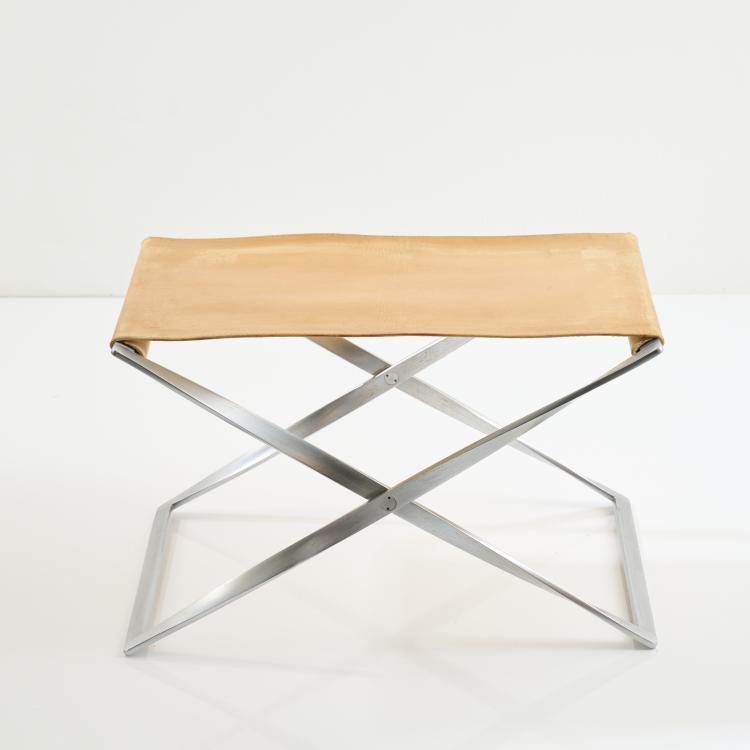 Hauptbild zu Objekt, 'PK - 91' folding stool, 1961 (design), Poul Kjaerholm, Hansen, Fritz, Aller&oslash;d, 176B 201
