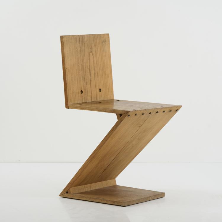 Hauptbild zu Objekt, 'Zig Zag' - chair, 1932-34 (design), Gerrit Rietveld, Groenekan, van de, G.A., De Bilt, 176B 139