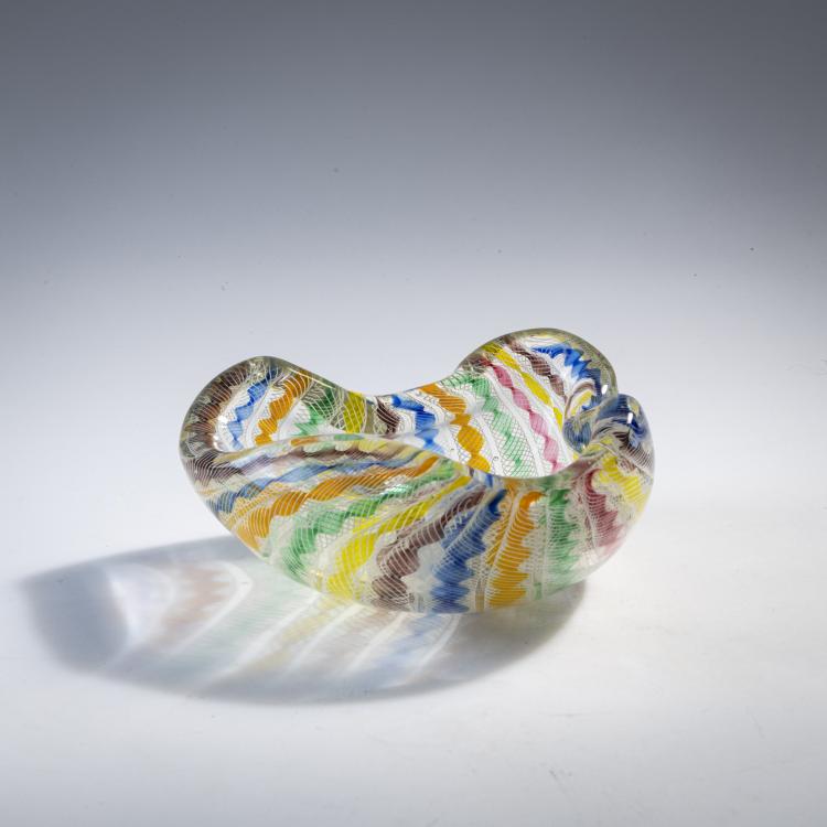 Bild 1 zu Objekt, 'Canne trasversale' bowl, c. 1955, Seguso, Archimede, Murano, 175C 628
