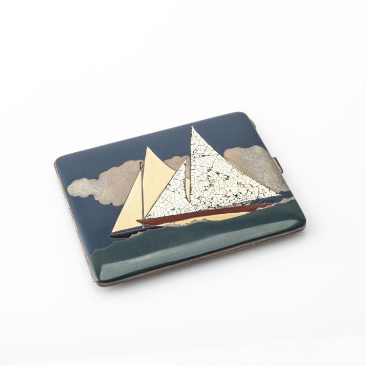 Hauptbild zu Objekt, Lacquer case 'Voiliers', c. 1925, Trotain, Jean, Paris, 176C 528