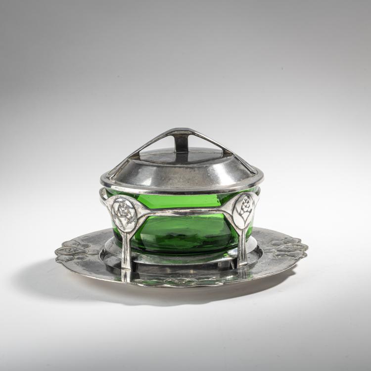 Hauptbild zu Objekt, Butterdose und Teller, 1901, Joseph Maria Olbrich, Hueck, Eduard, L&uuml;denscheid, 176C 706