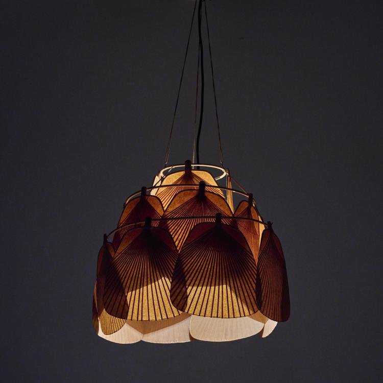 Hauptbild zu Objekt, Deckenleuchte 'Ju-Ku' aus der 'Uchiwa' Serie, 1973 (Entwurf), Ingo Maurer, Maurer, Ingo, Design M, M&uuml;nchen, 175B 263