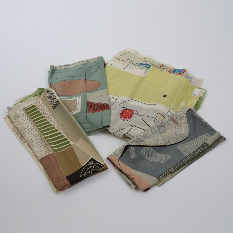 Hauptbild zu Objekt, Mixed lot of 4 fabric swatches, 1950/60s, Elsbeth Kupferoth, Pausa, M&ouml;ssingen, 175B 162