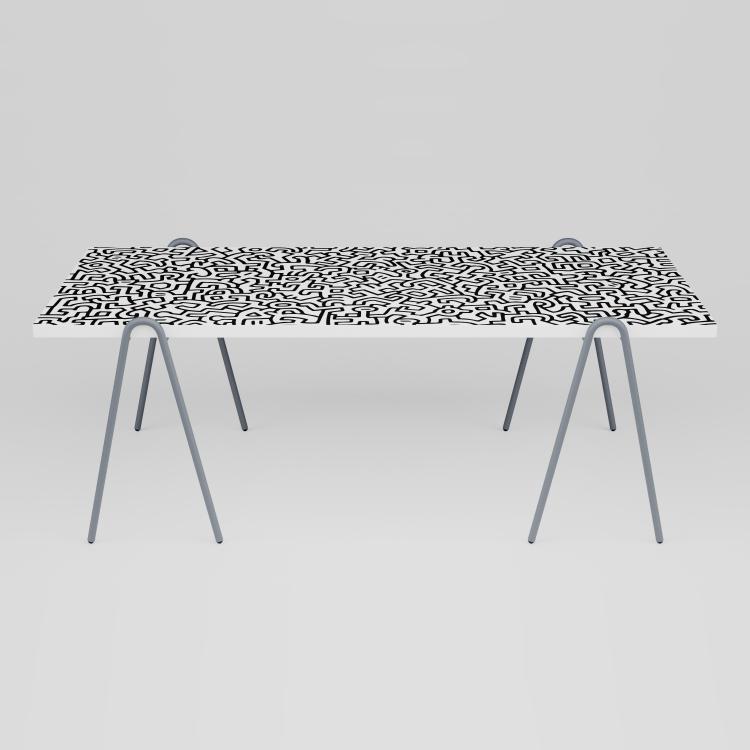 Hauptbild zu Objekt, 'Studio Desk - Keith Haring' table, 2019, Keith Haring,J&ouml;rg Schellmann, Schellman Furniture, M&uuml;nchen; Thonet, Frankenberg, 176A 46