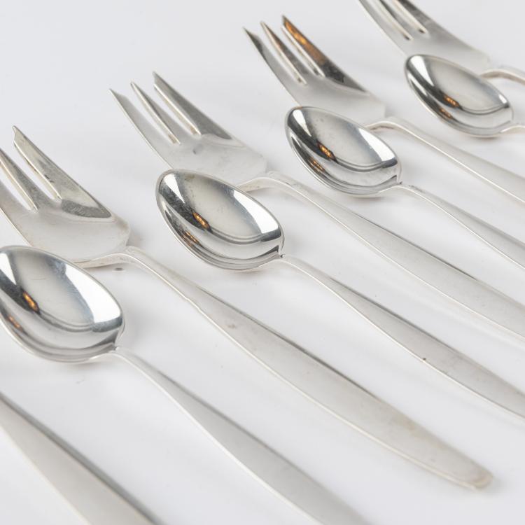 Bild 1 zu Objekt, Zw&ouml;lf Besteckteile 'Cypress', 1954, Tias Eckhoff, Jensen, Georg, Kopenhagen / Copenhagen, 177A 93